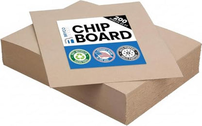 Bryco Goods Chipboard Sheets 8.5" x 11" - 200 Sheets, 22-Point, Made in USA