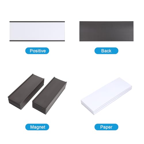 C Channel Magnetic Labels Holders, 30 Pack 3'' x 8'' for Metal Racks - size: 3 x 8 Inch
