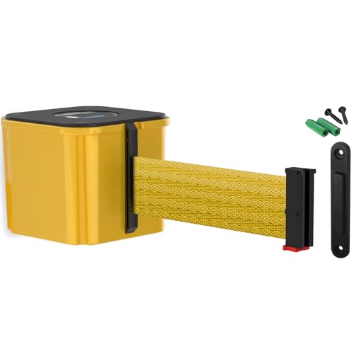 Wall Mounted Yellow Retracta-Belt 15' Yellow Belt Barrier - color: Yellow Case w/ Yellow Belt, size: 15' Belt