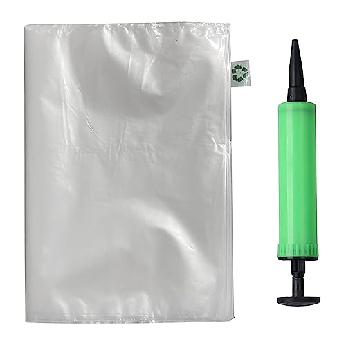 Miupoo Packaging Air Bags,Clear Plastic Inflatable Air Packaging Protector Bag with Free Pump Cushion,Air Cushion Blocking Packaging Bag,12x16 Inches,50 Pieces - size: 12x16 Inches