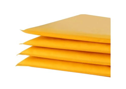 Kraft Bubble Mailers #0 Size 6"Wx9.25"L Self Seal Closure, Padded Cushion Envelope, Yellow Brown Mailing Shipping Envelopes Paper Bag 4PC
