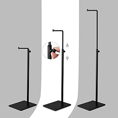 Hanging Hook Bag Stand - Set of 2 Adjustable Height Black Handbag Display Stand Set