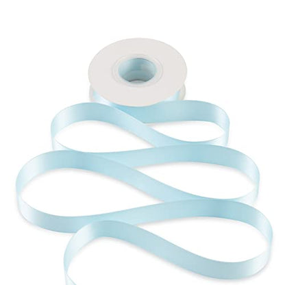 Baby Blue Satin Ribbon 1 Inch X 25 Yards, Double Face - color: Baby Blue