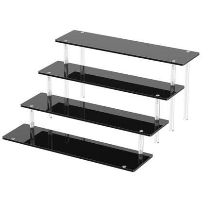 4 Tier Acrylic Display Risers, Black Perfume Organizer, Cupcake Stand