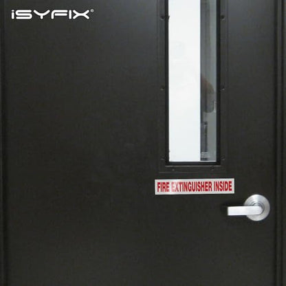 iSYFIX Fire Extinguisher Inside Sign, 9x1.7 Inch, White Reflective, 10 Pack - color: White Reflective, size: 9x1.7 (10 Pack)
