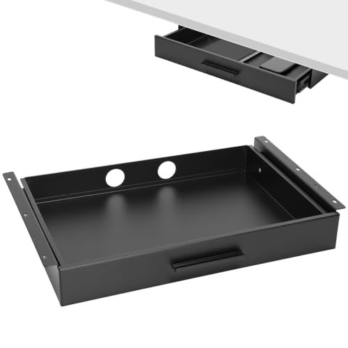 Menkxi 18 x 12 in Under Desk Drawer,Slide out Storage Organizer Heavy Duty - size: 18 x 12 in