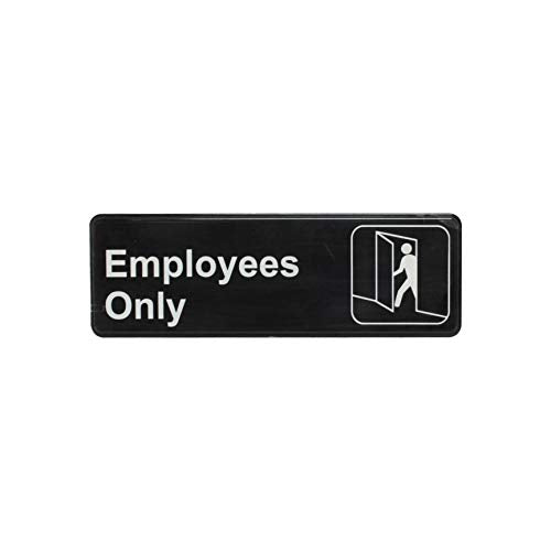 Thunder Group PLIS9304BK "Employee Only" Information Sign with Symbols, 9 by 3-Inch - size: 9" x 3"