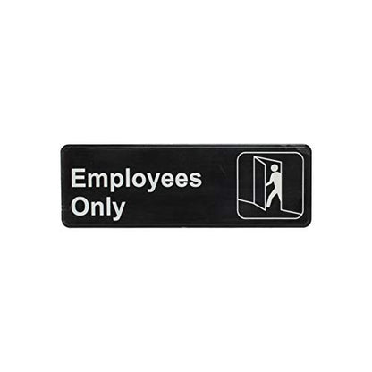 Thunder Group PLIS9304BK "Employee Only" Information Sign with Symbols, 9 by 3-Inch - size: 9" x 3"