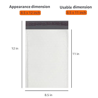 Amazon Basics Poly Bubble Mailer, 8.5" x 12" (Internal Size 8.25" x 11"), Self-Seal, 100-Pack, White/Grey - style: 8.5" x 12"