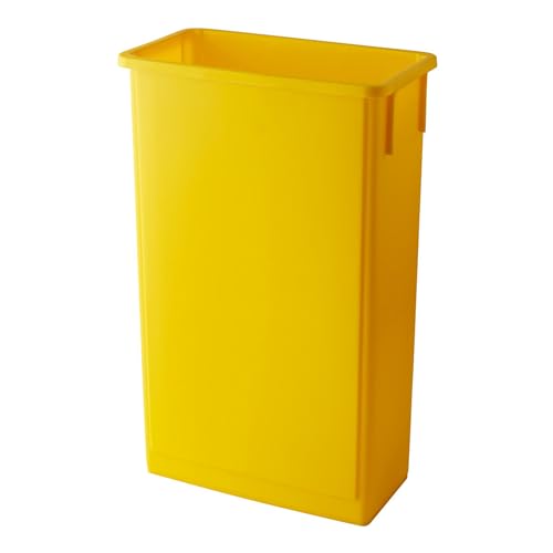 23 Gallons Yellow Plastic Trash Can, Slim Industrial Commercial Kitchen Garbage Can for Home and Office Use - color: Yellow, size: 23 Gallon