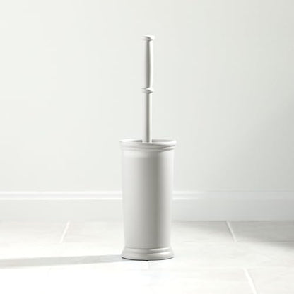 mDesign Toilet Bowl Brush and Holder - Covered Bathroom Toilet Brush - Standing Toilet Bowl Scrubber in Modern Holder - Space Saving, Deep Cleaning Brush for Toilet - Hyde Collection - Light Gray - color: Light Gray, size: Pack of 1
