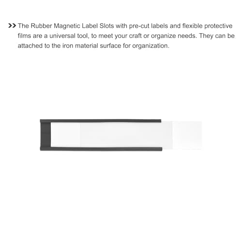 MECCANIXITY Label Holders 4" x 1.2" C Channel Rubber Magnetic for Metal Shelves Organize, Office File Cabinets Pack of 25 - size: 4" x 1.2"
