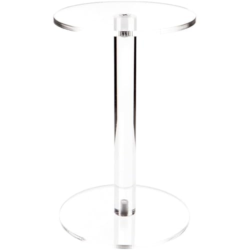 Plymor 9.5" H x 6" Round Clear Acrylic Barbell Pedestal Display Riser - size: 9.5" x 6" x 6"