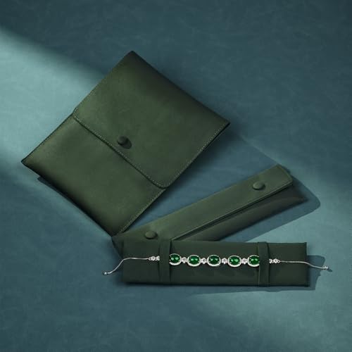 Oirlv Blue Velvet Bracelet Necklace Storage Pouch - color: Blue, size: 8.66"×2.36"