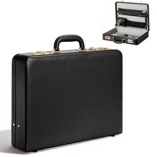 LOCKCURX Briefcases for Men, Anti-Theft Dual Lock Briefcase, 16 Inch Laptop - color: Black, size: Combination Lock