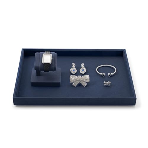 Blue Single Watch Display Stand with Microfiber Watch Holder - color: Blue