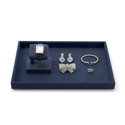 Blue Single Watch Display Stand with Microfiber Watch Holder - color: Blue
