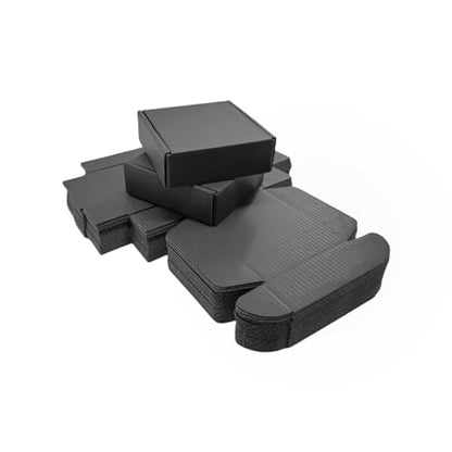 50 Pack 4.7x4.7x1.6 in Black Shipping Boxes - color: Black, size: 4.7x4.7x1.6 in
