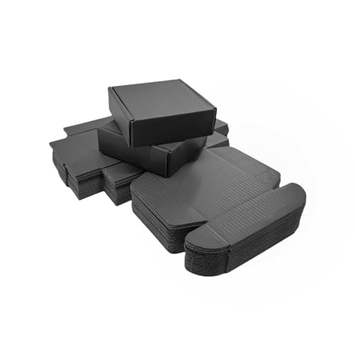 50 Pack 5.5x5.1x2 in Black Shipping Boxes - color: Black, size: 5.5x5.1x2 in