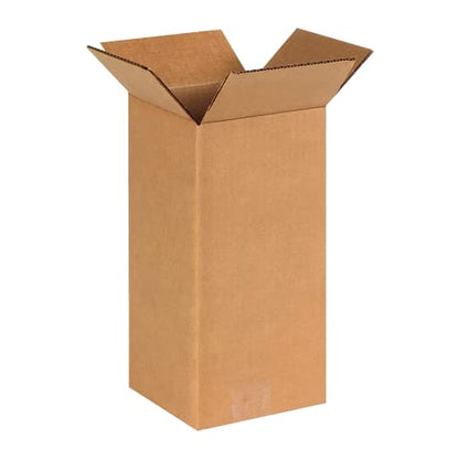 AVIDITI Long Boxes 6"L x 6"W x 12"H (25-Pack) Tall Corrugated Cardboard Box for Shipping, Packaging, Moving, Storage Box, Home or Business Strong Wholesale Bulk Boxes - size: 6x6x12