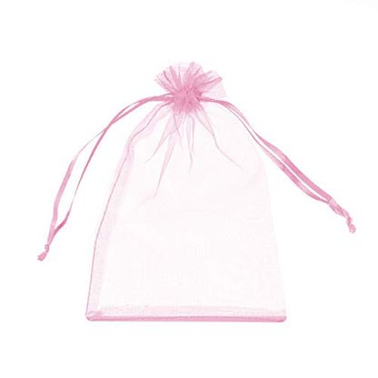 Volanic Sheer Organza Drawstring Bags 100PCS 4x6 Inch White Gift Bags for Wedding Christmas Party Favor Candy & Jewelry Packaging - color: Pink