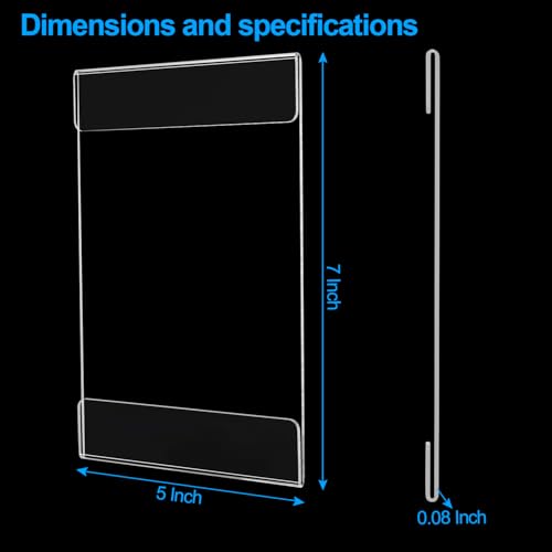 20 Pcs 5"×7" Acrylic Sign Holder Wall Mount, Vertical, No Drilling Clear Wall Frame, Door Sign Holder with Adhesive Tape, for Offices Shop,Homes, Restaurants, Photo, Picture, Events, Meeting - size: 20 Pcs- 5"×7"