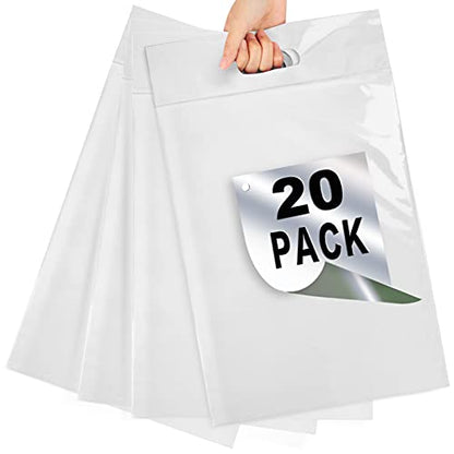 White Poly Mailers 11x15 Inch, 20 Pack Plastic Shipping Bags