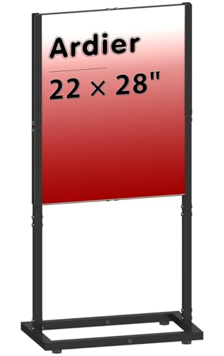 22" × 28" Sign Holder Floor Stand, Double-side Poster Banner Stand for Board & Foam Display, Heavy-duty Pedestal Sign Standing for Business, Office, Trade Show, Mall Advertising, Wedding, Black