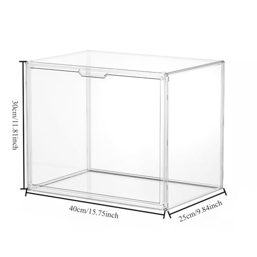 Clear Acrylic Display Case with Removable Cover - Stackable Dustproof Shelf Organizer for Funko Pop, Action Figures, Collectibles, Books, Cosmetics & Miniatures (clear,Plus size (40 * 25 * 30)) - size: Plus size (40 * 25 * 30)
