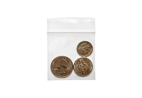 Dazzling Displays 100-Pack 2 Mil Transparent Small Plastic Clear Resealable Poly Bags (1.5 x 1.5 Inch) - Perfect for storing miscellaneous tiny items like beads, jewelry, and other small parts. - color: 1.5 x 1.5 Inch
