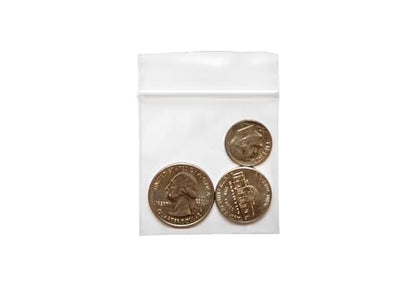 Dazzling Displays 100-Pack 2 Mil Transparent Small Plastic Clear Resealable Poly Bags (1.5 x 1.5 Inch) - Perfect for storing miscellaneous tiny items like beads, jewelry, and other small parts. - color: 1.5 x 1.5 Inch