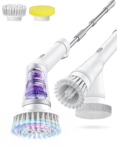 2-in-1 Cordless Electric Spin Scrubber with Long Handle