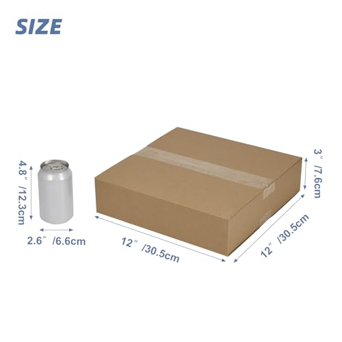 Hoikwo 12x12x3 Large Thin Brown Shipping Boxes Set of 15 - color: Brown, size: 12x12x3-15 Boxes