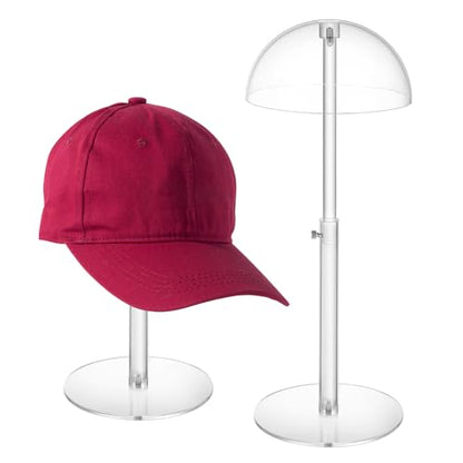 JUESHA Clear Acrylic Hat Display Stand Height Adjustable - size: Standard