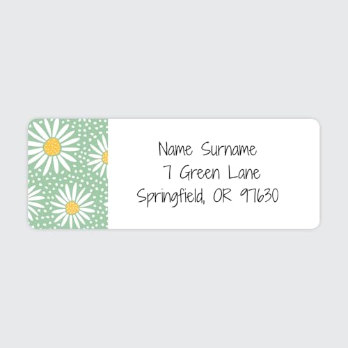 Dotty about Paper Personalized Oopsy Daisies - Green - Return Address Labels x 100 - color: Oopsy Daisies - Green X 100