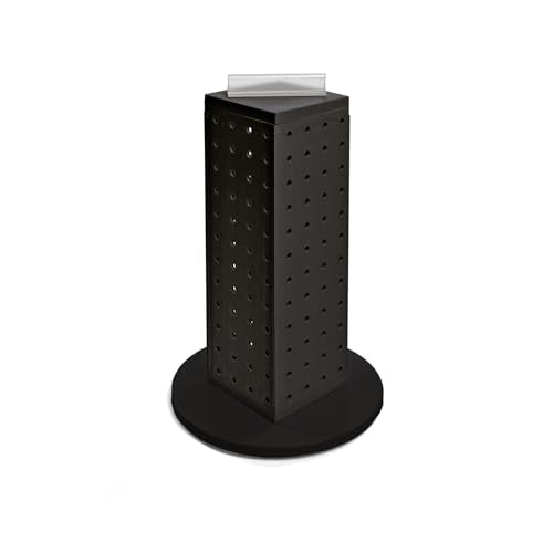 Azar 700220-BLK Pegboard Counter Display, Black, 4-Sided Revolving - color: Black, style: Pegboard only
