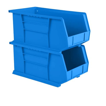 15" x 8" x 7" (6 Pack) Plastic Stackable Storage Bin, Hudson Blue - color: Hudson Blue, size: 6 Pack