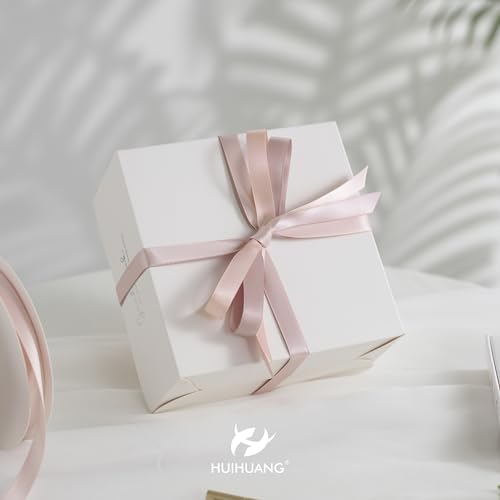 HUIHUANG 1/2 inch Dusty Rose Double-Faced Satin Ribbon Continuous 50 Yds - color: Dusty Rose, size: 1/2 inch