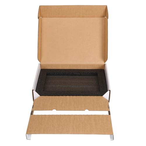 CRUGLA 1 Pack Laptop Shipping Box with Cushioned Foam, Fits Most Sizes - color: White