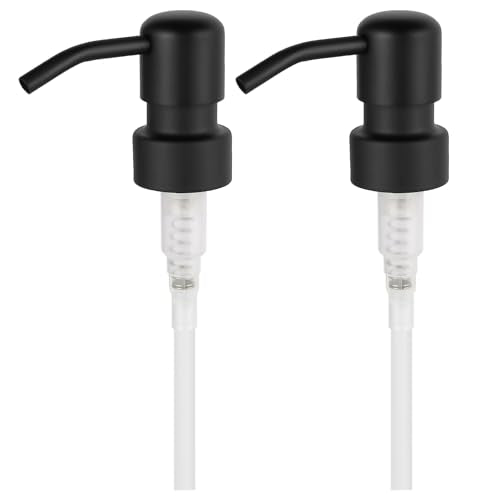 2 Pack Soap Dispenser Pump Head Replacement 304 Stainless Steel for Standard 28/400 (26 mm - 28mm / 1.02 in-1.10 in) Neck Size, Kitchen Bathroom Lotion Refill Dispenser (Black) - color: Stainless Steel-black