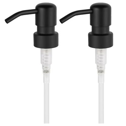 2 Pack Soap Dispenser Pump Head Replacement 304 Stainless Steel for Standard 28/400 (26 mm - 28mm / 1.02 in-1.10 in) Neck Size, Kitchen Bathroom Lotion Refill Dispenser (Black) - color: Stainless Steel-black