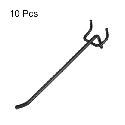 HARFINGTON 10pcs Pegboard Shelving Hooks 6" Stainless Steel Peg Board Display Hook Hanging Holders Wall Mount Organize Tools for Workbench Garage Kitchen Store, Black - size: 6 Inch