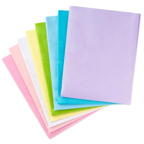 Hallmark Bulk Tissue Paper for Gift Bags, 120 Sheets (Pastel, 8 Colors) - style: Paper