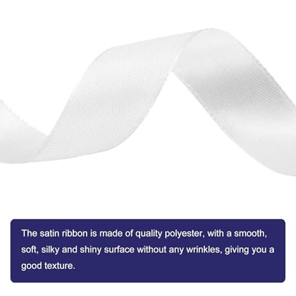 uxcell Satin Ribbon 3/4" x100Yds White 1 Roll - color: White