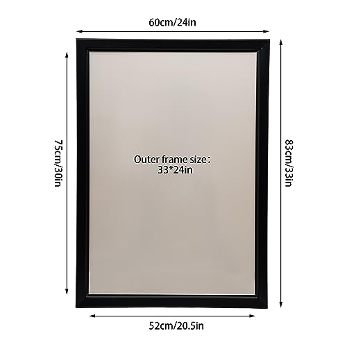 24 x 33 Inch LED Movie Poster Frame Home Theater Wall Mounted Advertising Picture Frame Display Led Light Box Sign Advertising Display - color: Black, size: 24 x 33 Inch