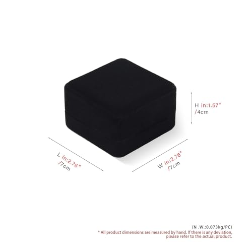 Black Velvet Hinged Earring Gift Box - color: Black