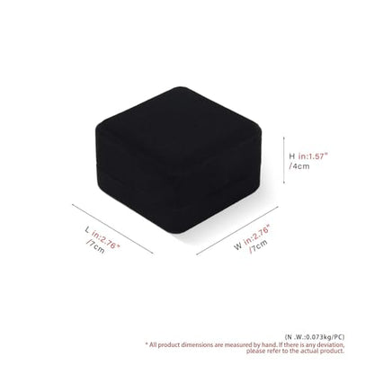 Black Velvet Hinged Earring Gift Box - color: Black