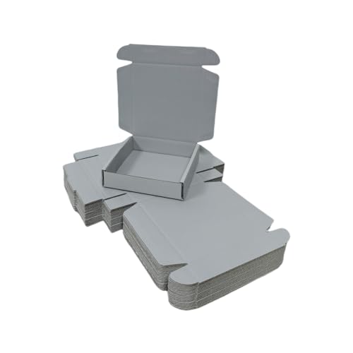 50 Pack 5.1x5.1x1.2 in Gray Shipping Boxes - color: Gray, size: 5.1x5.1x1.2 in