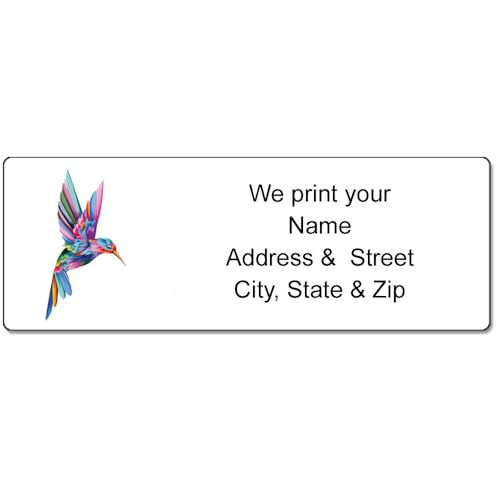 Stonehouse Collection Hummingbird Return Address Labels Self-Adhesive Watercolor Hummingbird Stickers, Perfect for Baby Showers & Invitations – 90 Pack | 2.75" x 1" (Hummingbird #2) - color: Hummingbird #2