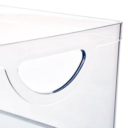 iDesign Stackable Open-Front Storage Bin with Handles, Set of 2, Clear - style: Pack of 2